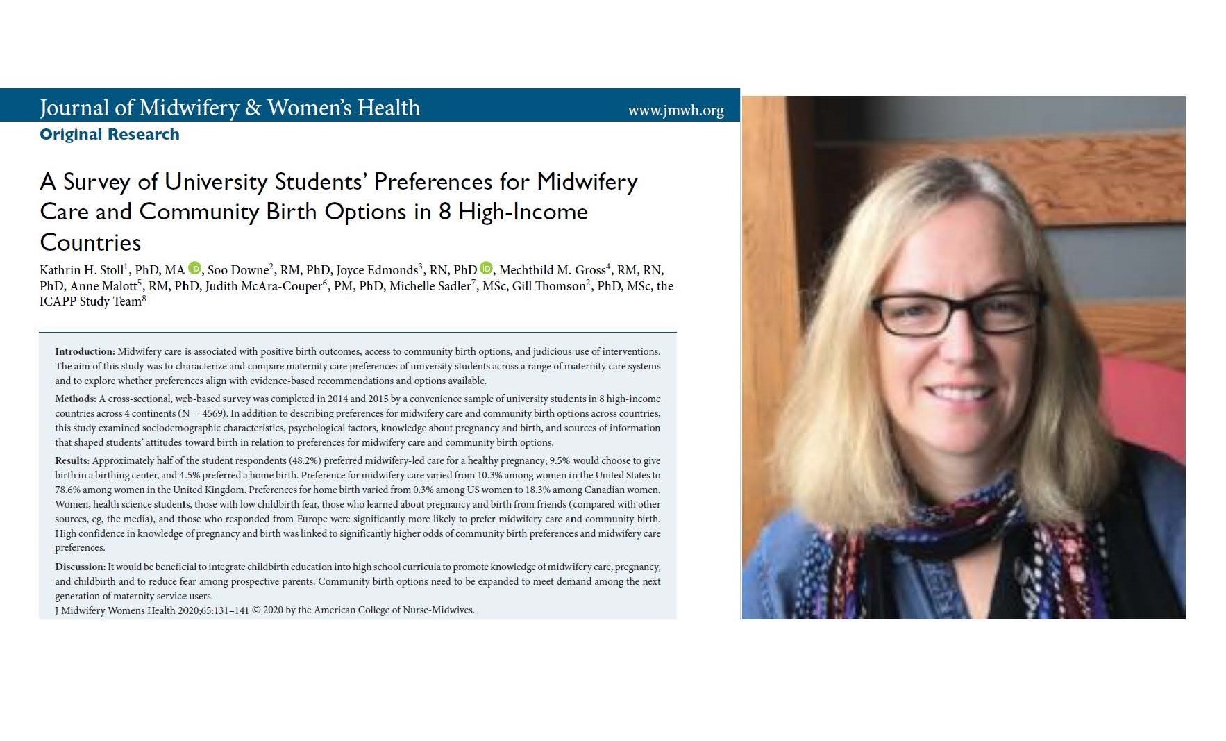 Birthplace Lab Research Associate, Kathrin Stoll and team publish Students’ Preferences for Midwifery Care and Community Birth Options in 8 High-Income Countries